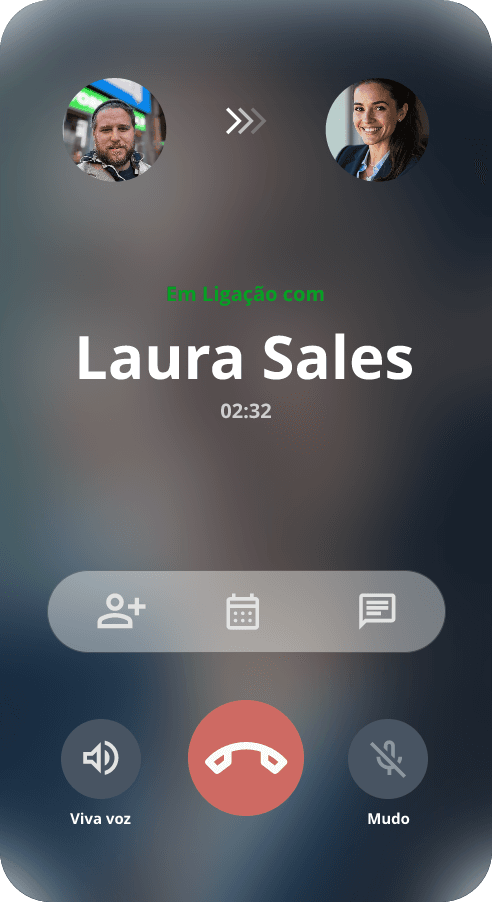 Interface de chamada da Laura